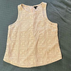 Ann Taylor Lace Sleeveless Top in Ballet Pink